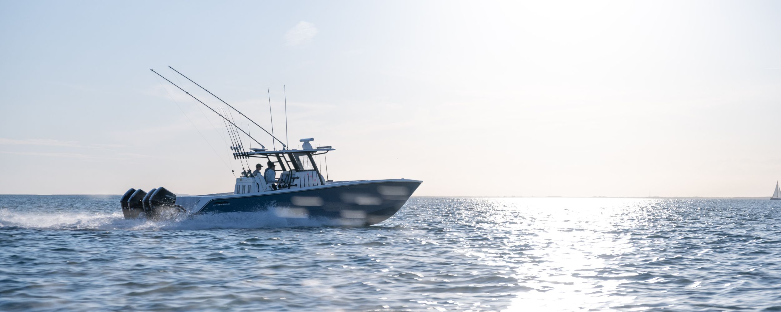 Invincible Boat cruising on the water